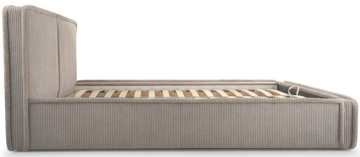 POLSTERBETT CORDO HELLBEIGER CORDSTOFF 160x200 CM - Beige/Schwarz, Kunststoff/Textil (160/200cm) - Selsey
