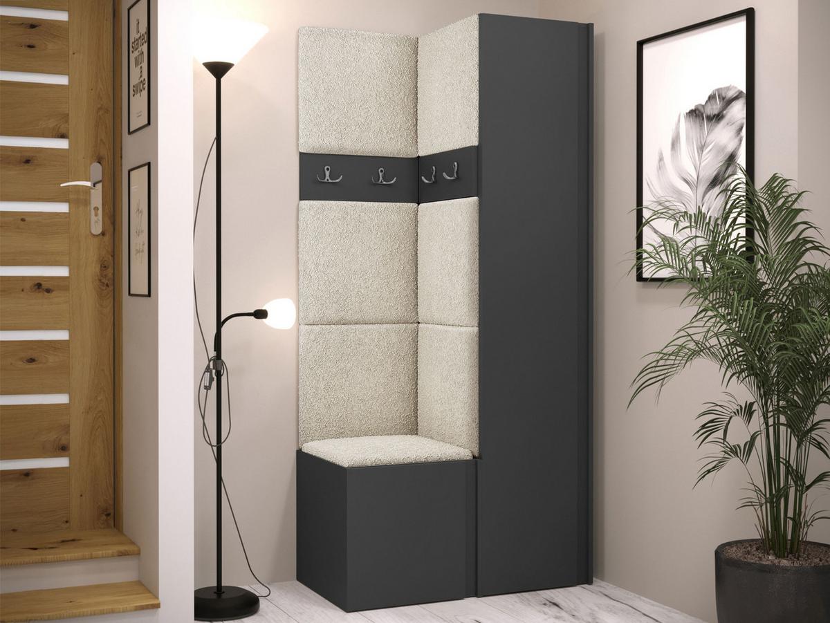 GARDEROBEN-SET Orion XXIV - Creme/Graphitfarben, Holzwerkstoff/Kunststoff (82/186/46cm) - MIRJAN24