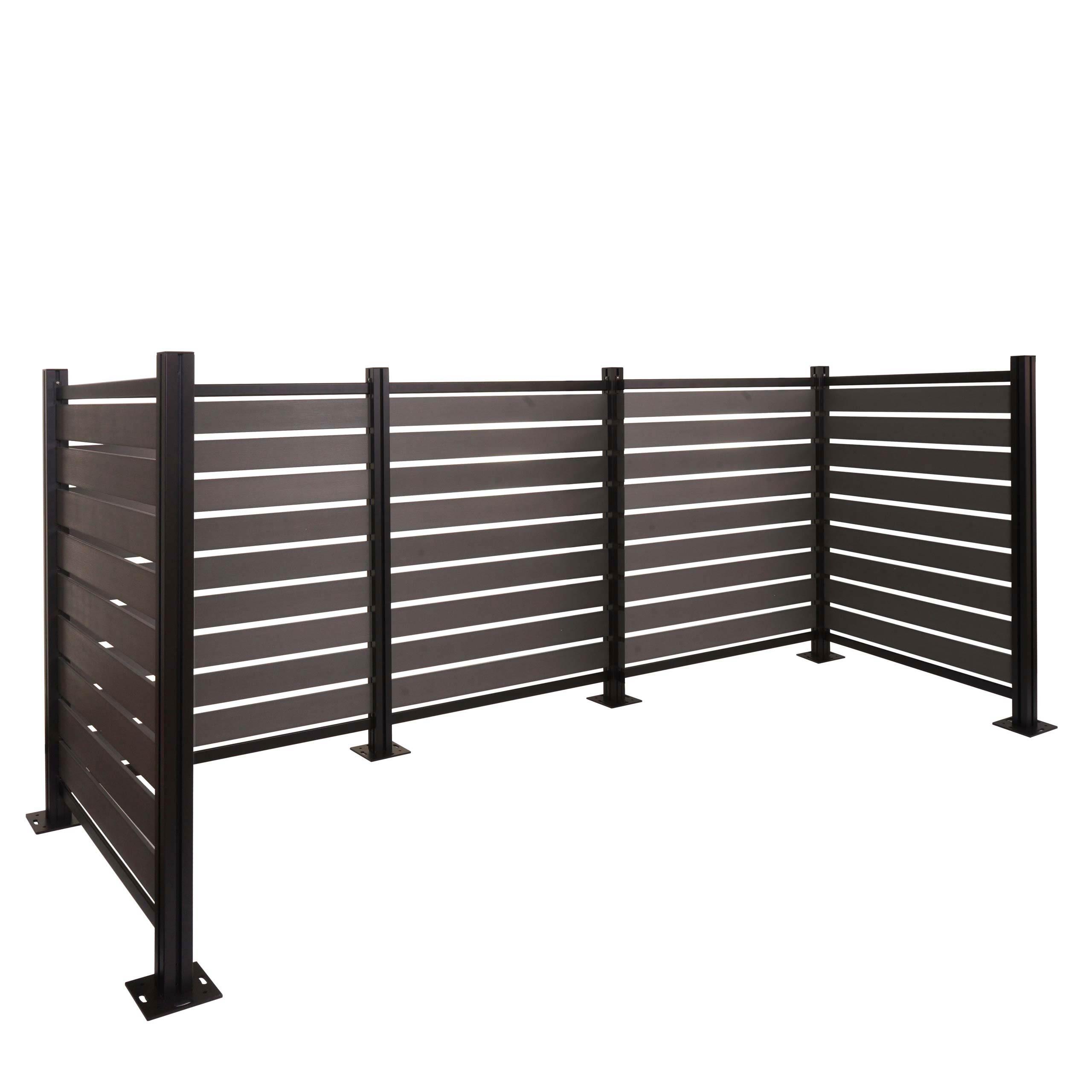 ALU MÜLLTONNEN-ZAUN Grau - Grau, Metall (300/130/110cm) - MCW