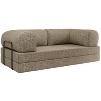 3-SITZER SOFA ORSETTO - Taupe Stukture - Taupe/Schwarz, Textil/Metall (200/70/100cm) - MKS