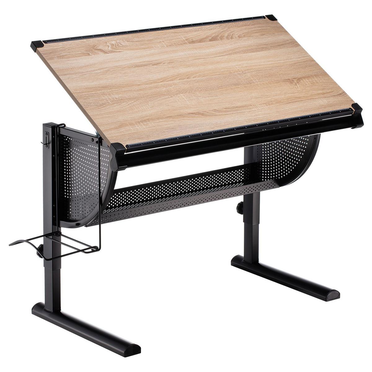 KINDERSCHREIBTISCH SARI - Schwarz/Sonoma Eiche, Holzwerkstoff/Metall (111/93/60cm) - CARO-Möbel