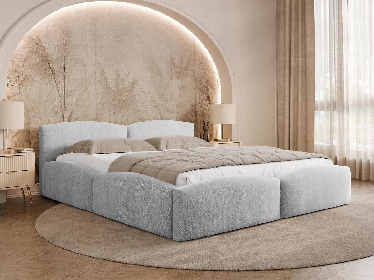 POLSTERBETT Mirala - Eichefarben/Hellgrau, Holz/Textil (180/200cm) - MIRJAN24