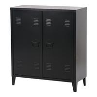 METALLSCHRANK Oripää - Schwarz, Metall (80/90/33cm) - [en.casa]