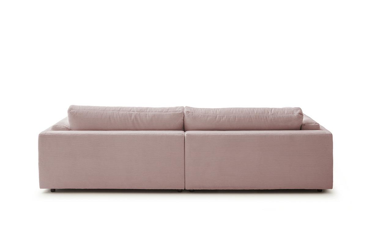 BIG SOFA RAINA Pink Cord - Schwarz/Rosa, Kunststoff/Textil (294/85/150cm) - KAWOLA