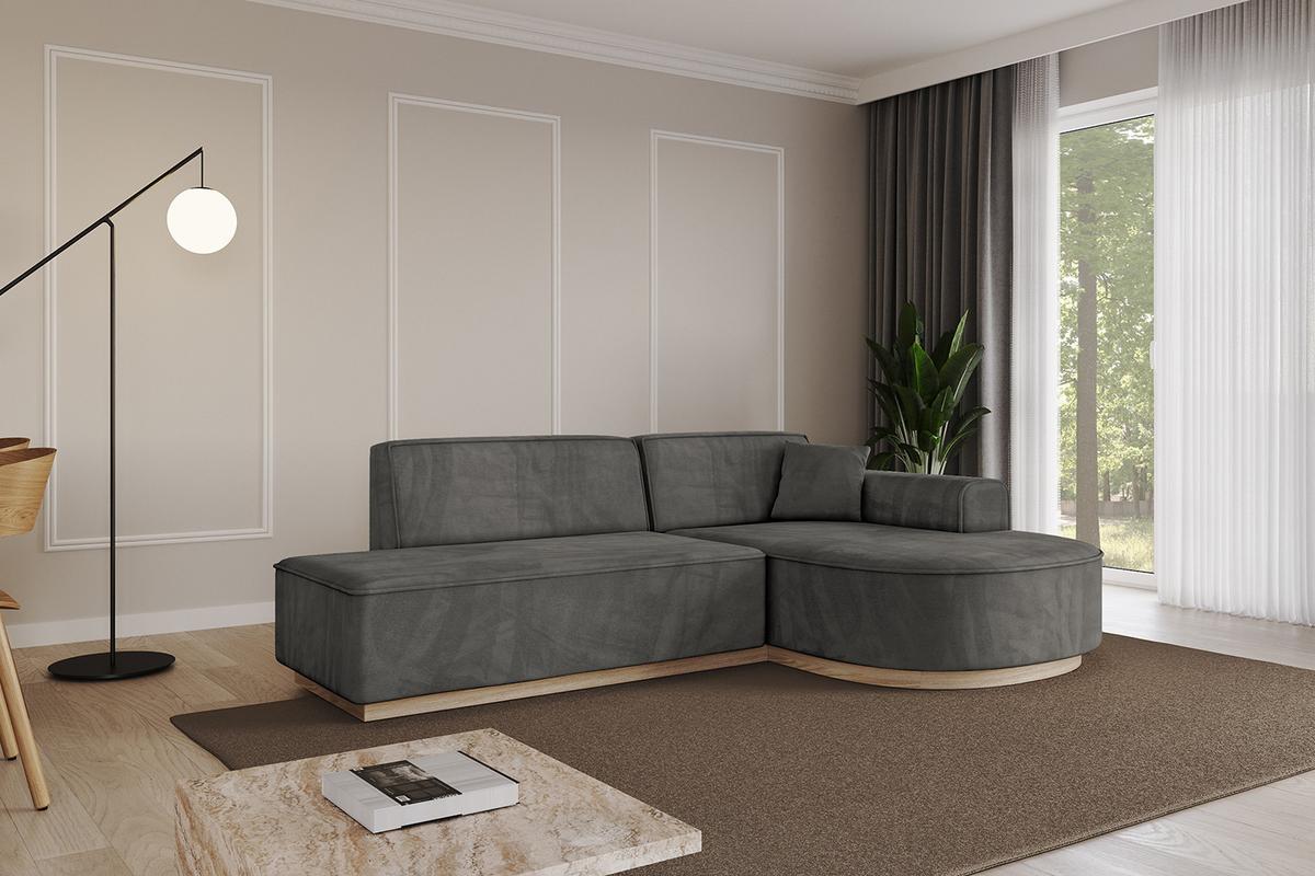 ECKSOFA Ottomane Rechts ARRIO-L1 - 243x171x83 cm Dunkelgrau - Dunkelgrau, Holzwerkstoff/Textil (243/171cm) - ALTDECOR
