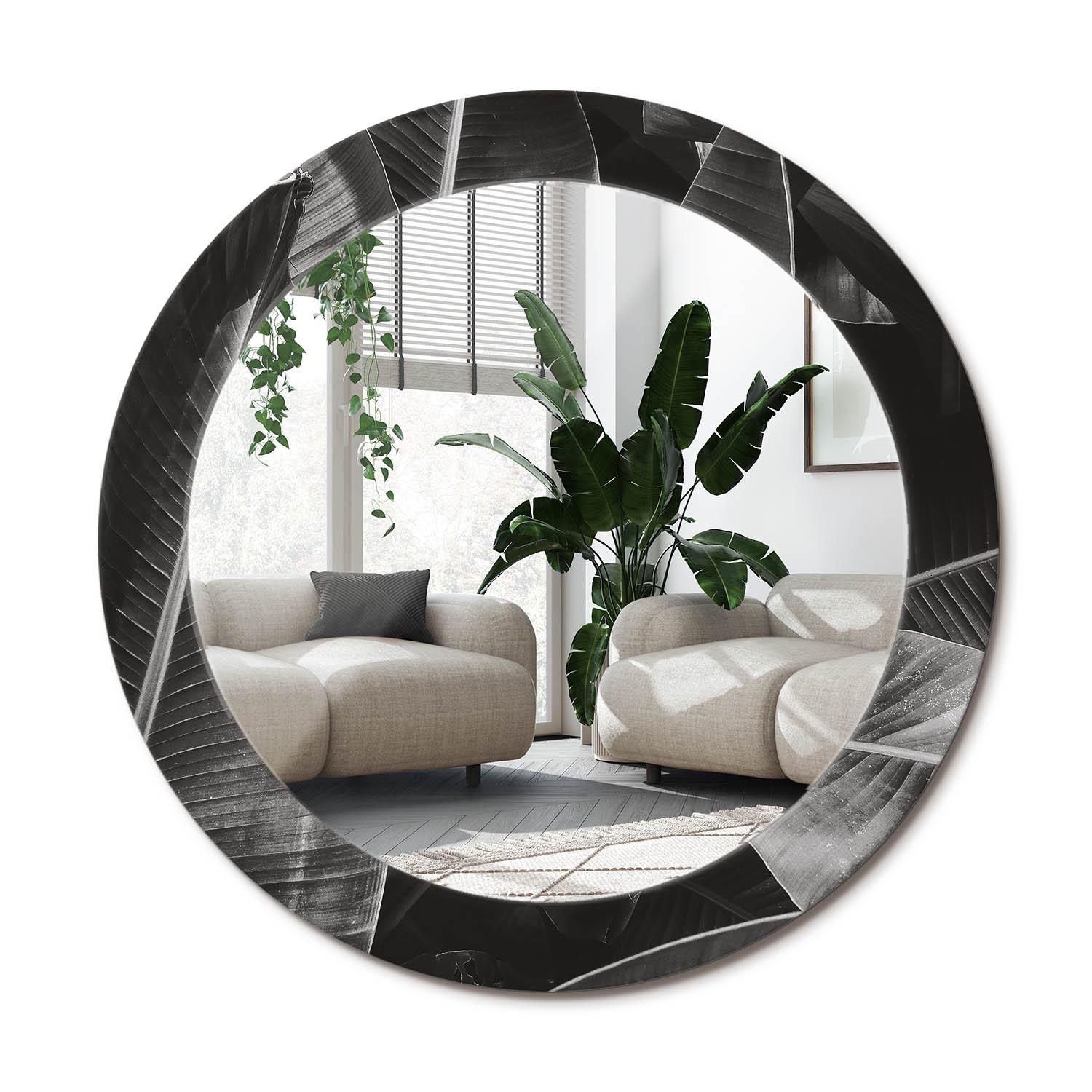 SPIEGEL Rund Ø 70 cm mit Aufdruck - Grau, Glas (70/70/0.4cm) - Wallfluent