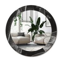 SPIEGEL Rund Ø 70 cm mit Aufdruck - Grau, Glas (70/70/0.4cm) - Wallfluent