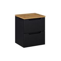 WASCHTISCHUNTERSCHRANK 50.4cm Riva Schwarz und Holz - Schwarz, Holzwerkstoff (50.4/59/40cm) - Petits-meubles