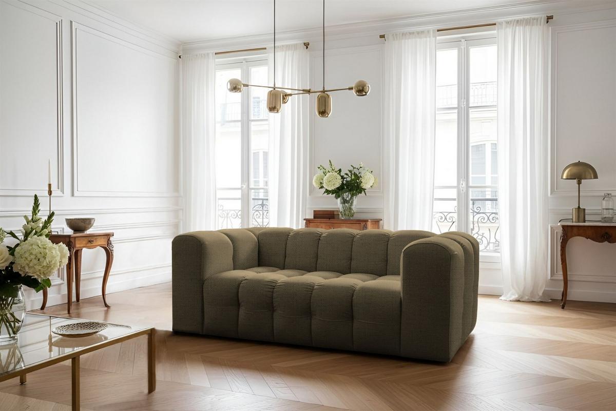 SOFASET Solvie 2-2 In Moly - Grün, Holzwerkstoff/Textil (200/75/106cm) - Fun Möbel