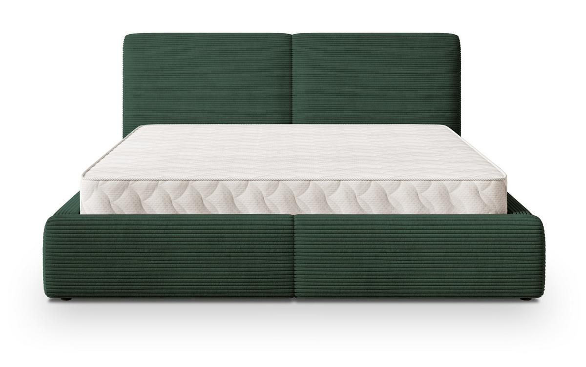 POLSTERBETT FELURO P 200x200 cm mit Bettkästen - Grün - Grün, Holz/Textil - MASSENO