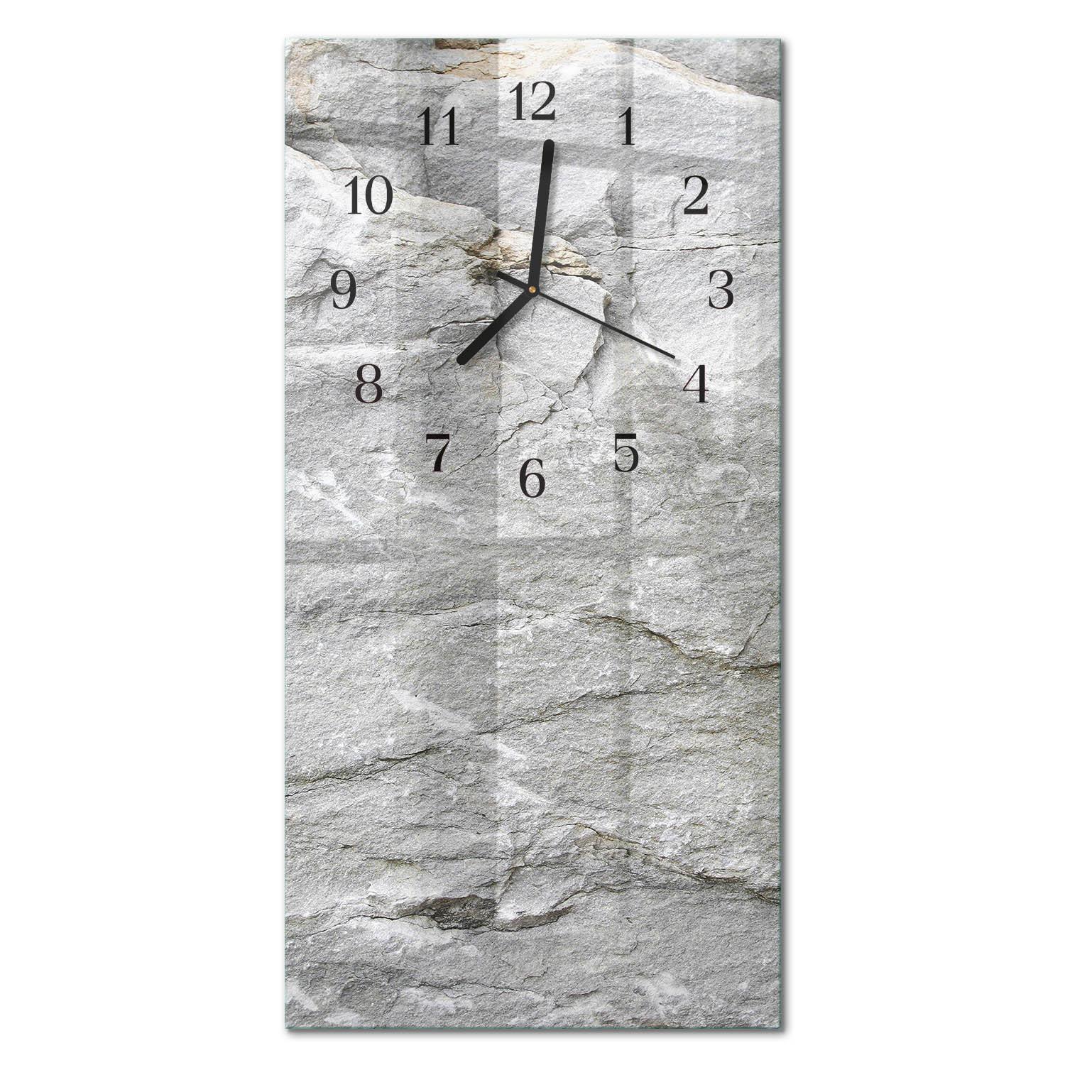 WANDUHR aus Glas 30x60 cm - Stein - Grau, Glas (30/60/0.4cm) - TULUP