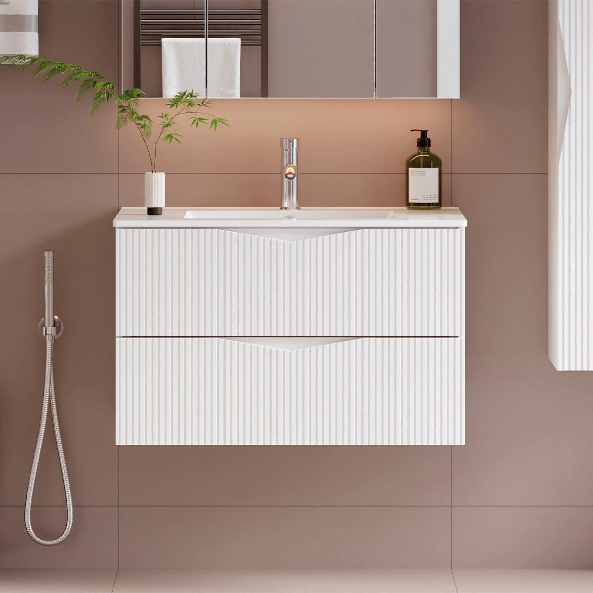 WASCHTISCHUNTERSCHRANK 80cm Tao Weiß - Weiß, Holzwerkstoff (80/50/46.5cm) - Petits-meubles