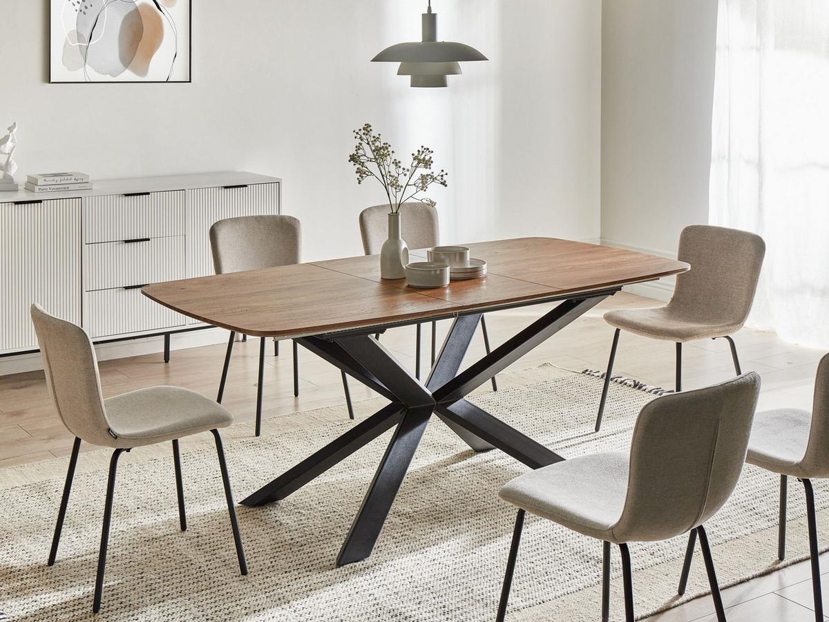 ESSTISCH ausziehbar Braun 140-180/90 cm Gairdner - Braun, Holzwerkstoff (140/90/75cm) - Beliani