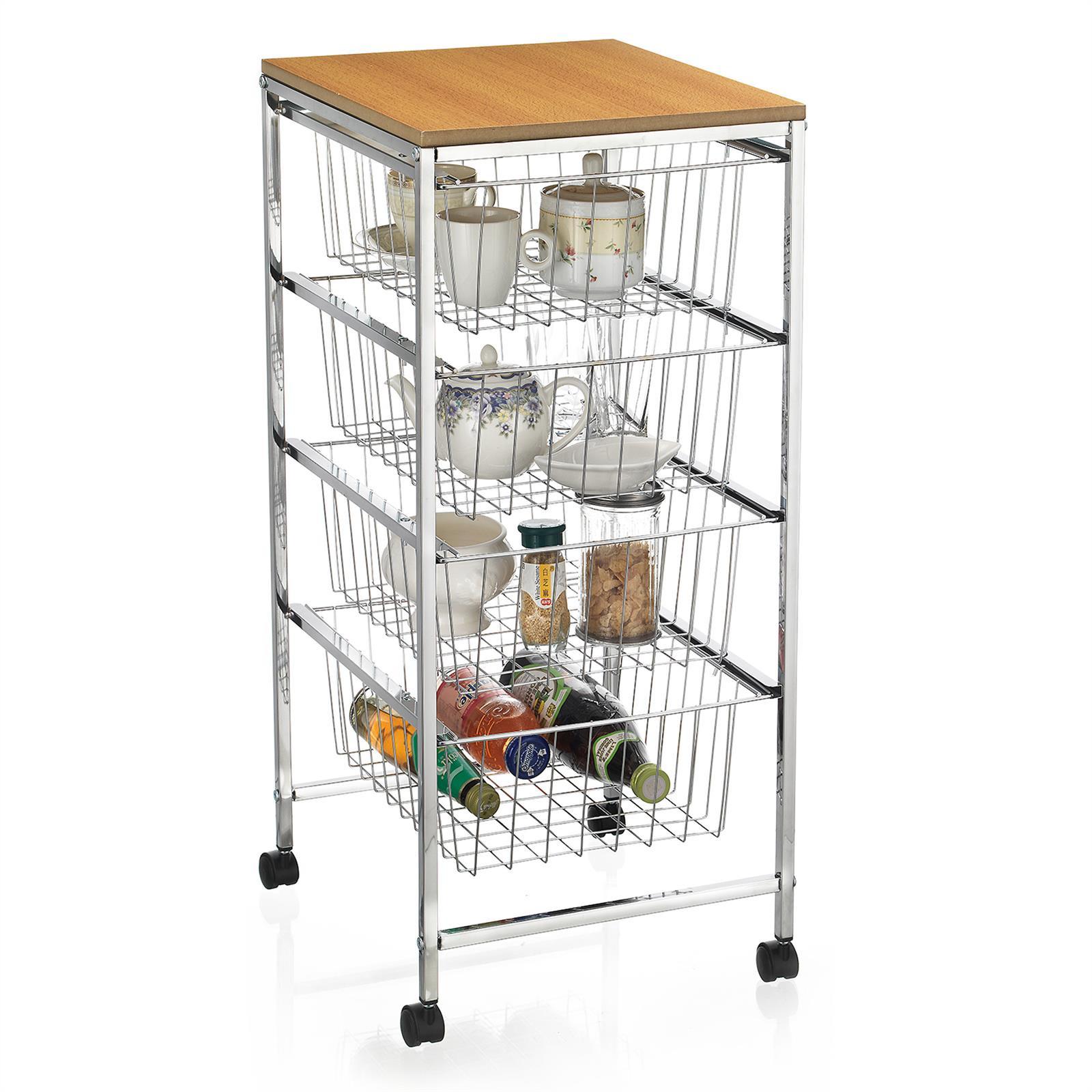 KÜCHENWAGEN RONJA chrom - Chromfarben, Holzwerkstoff (34/76/36cm) - CARO-Möbel
