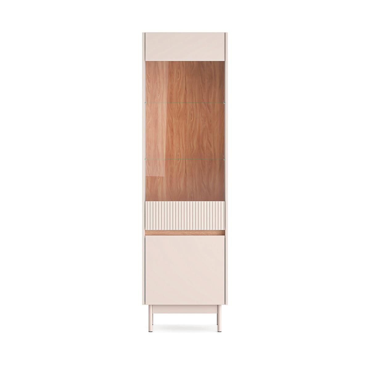 VITRINE Connie Kaschmir und Holz - Kaschmir, Holzwerkstoff (54.9/192.8/40cm) - Petits-meubles