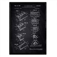 POSTER Lego Bausteine 2 Patent A3 Rahmenlos - Schwarz, Papier (29.7/5/42cm) - Nacnic