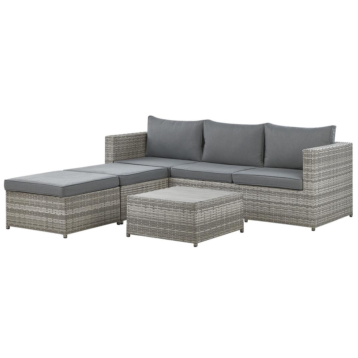LOUNGE SET 5-Sitzer grau linksseitig modular Sabbia - Grau, Kunststoff - Beliani
