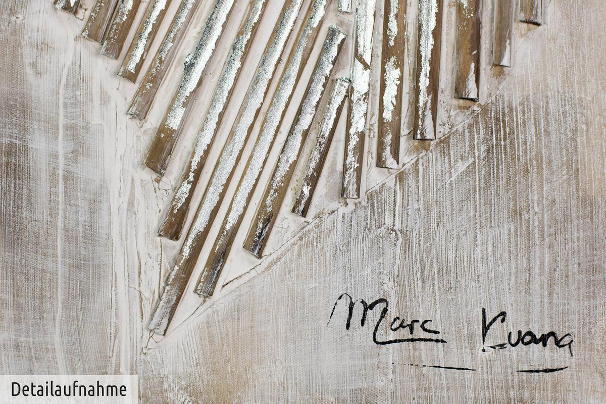 ACRYLBILD HANDGEMALT 30/30 cm - Beige/Grau, Holz/Textil (30/30cm) - KUNSTLOFT