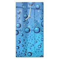 WANDUHR aus Glas 30x60 cm - Tropfen - Blau, Glas (30/60/0.4cm) - TULUP