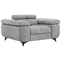SESSEL NIDELLO - Hellgrau Velvet - Hellgrau/Schwarz, Textil/Metall (130/70/97cm) - MKS