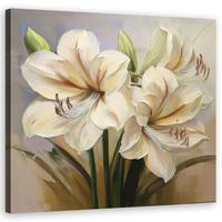 WANDBILD gemalte lilien blume - Weiß, Textil (30/30cm) - Feeby