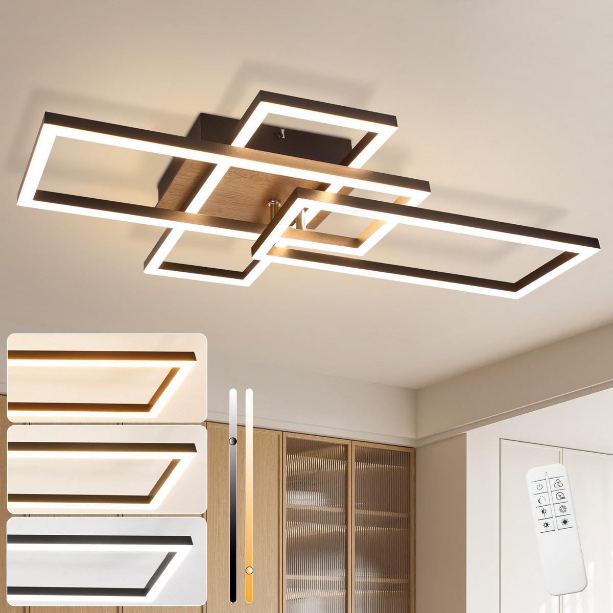 LED-DECKENLEUCHTE Gale 64.3/35/9.5 cm - Schwarz, Metall (64.3/35/9.5cm) - Nettlife