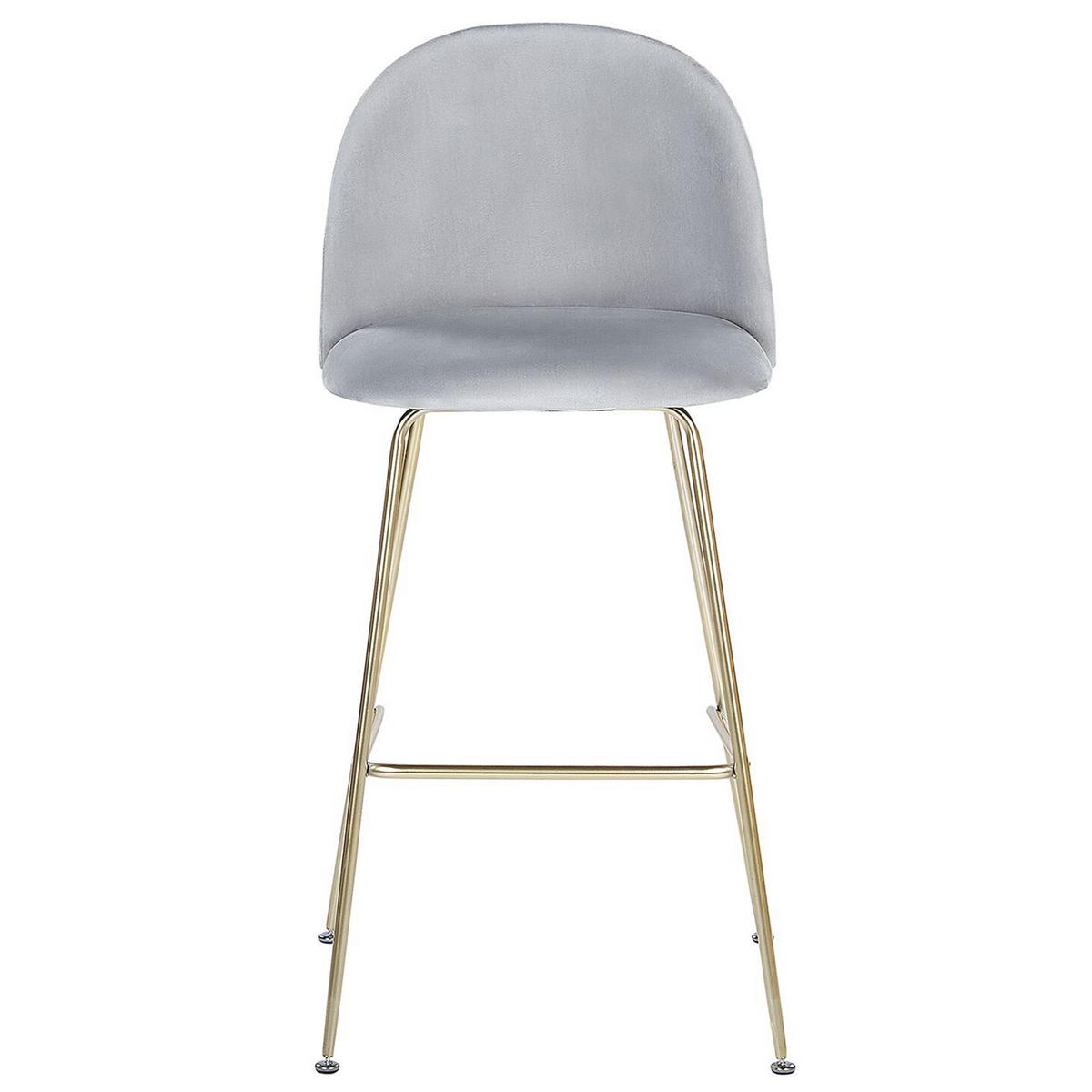 BARSTUHL 2er-Set Samtstoff Grau Arcola - Grau, Textil/Metall (52/114/54cm) - Beliani
