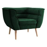 SESSEL Bal 1 - Smaragdgrün/Naturfarben, Holz/Textil (82/75/74cm) - MIRJAN24