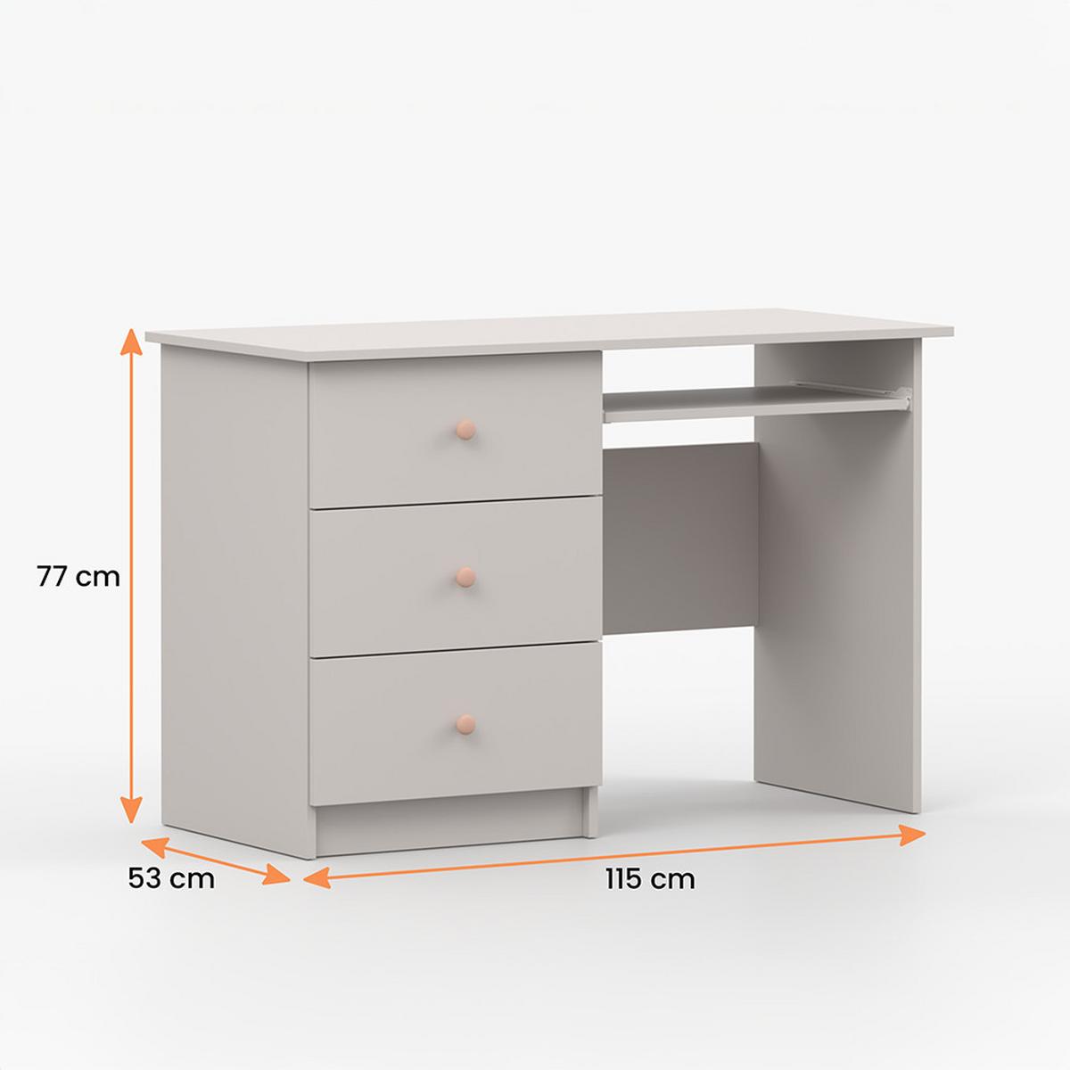 SCHREIBTISCH OLAF I 115/77/53cm Kaschmir, Griff Anthrazit - Kaschmir/Anthrazit, Holzwerkstoff/Metall (115/77/53cm) - imoebel24
