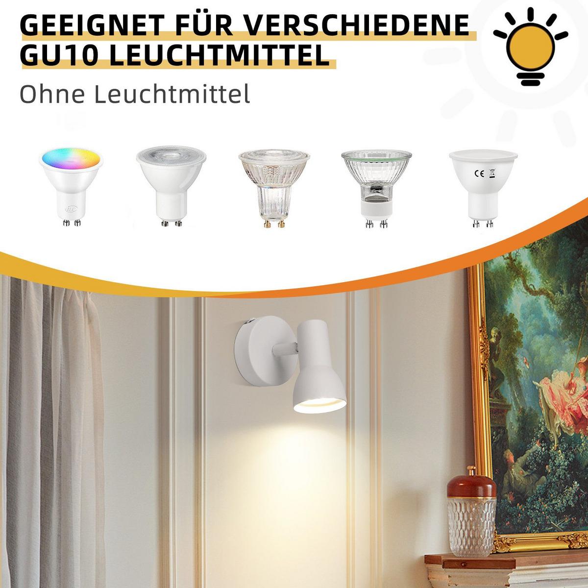 DECKENSTRAHLER Letcher 1-flammig 13.5/8/9cm - Weiß, Metall (13.5/8/9cm) - Nettlife