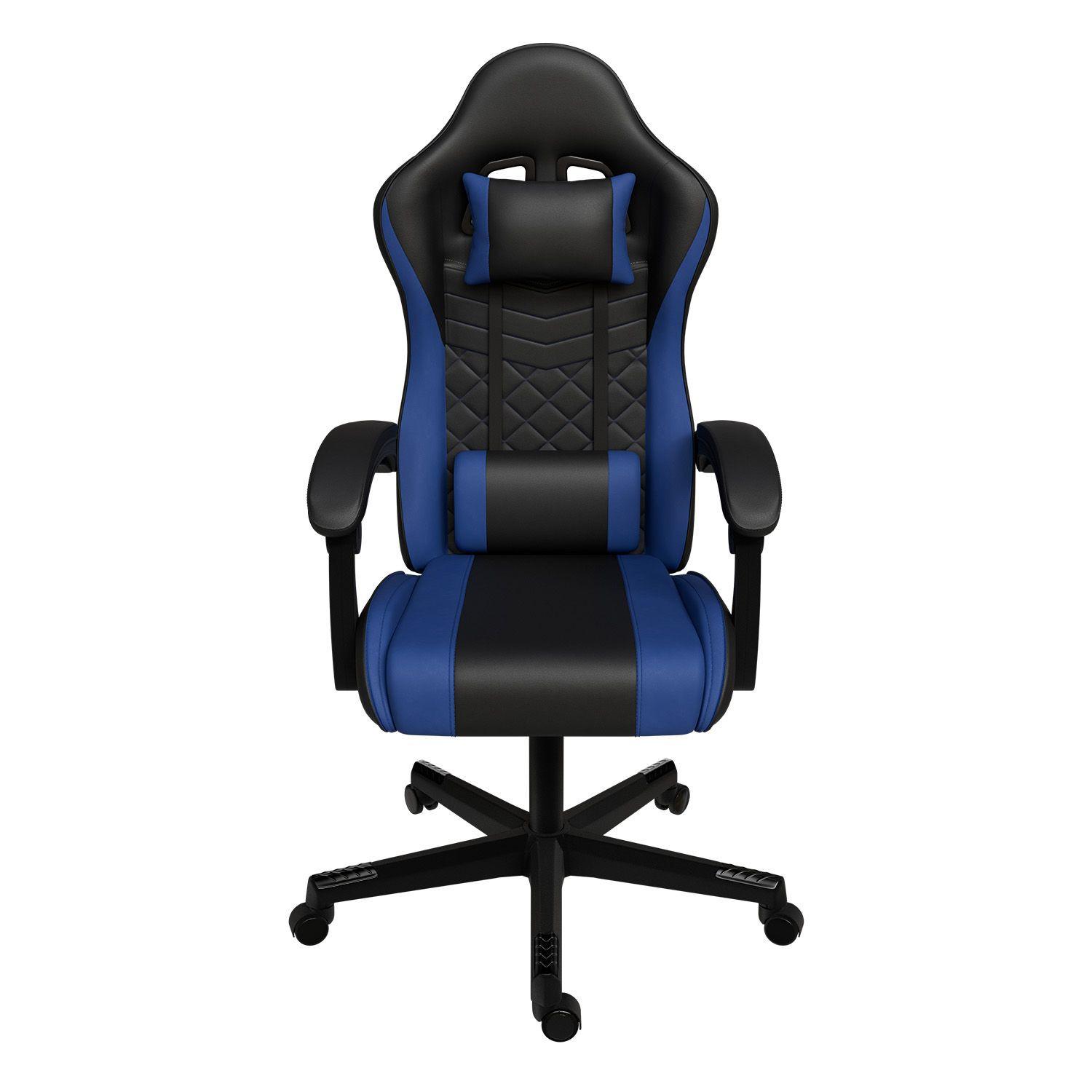 GAMINGSTUHL HyperSeat schwarz/blau - Blau, Kunststoff (63/131/121cm) - Juskys
