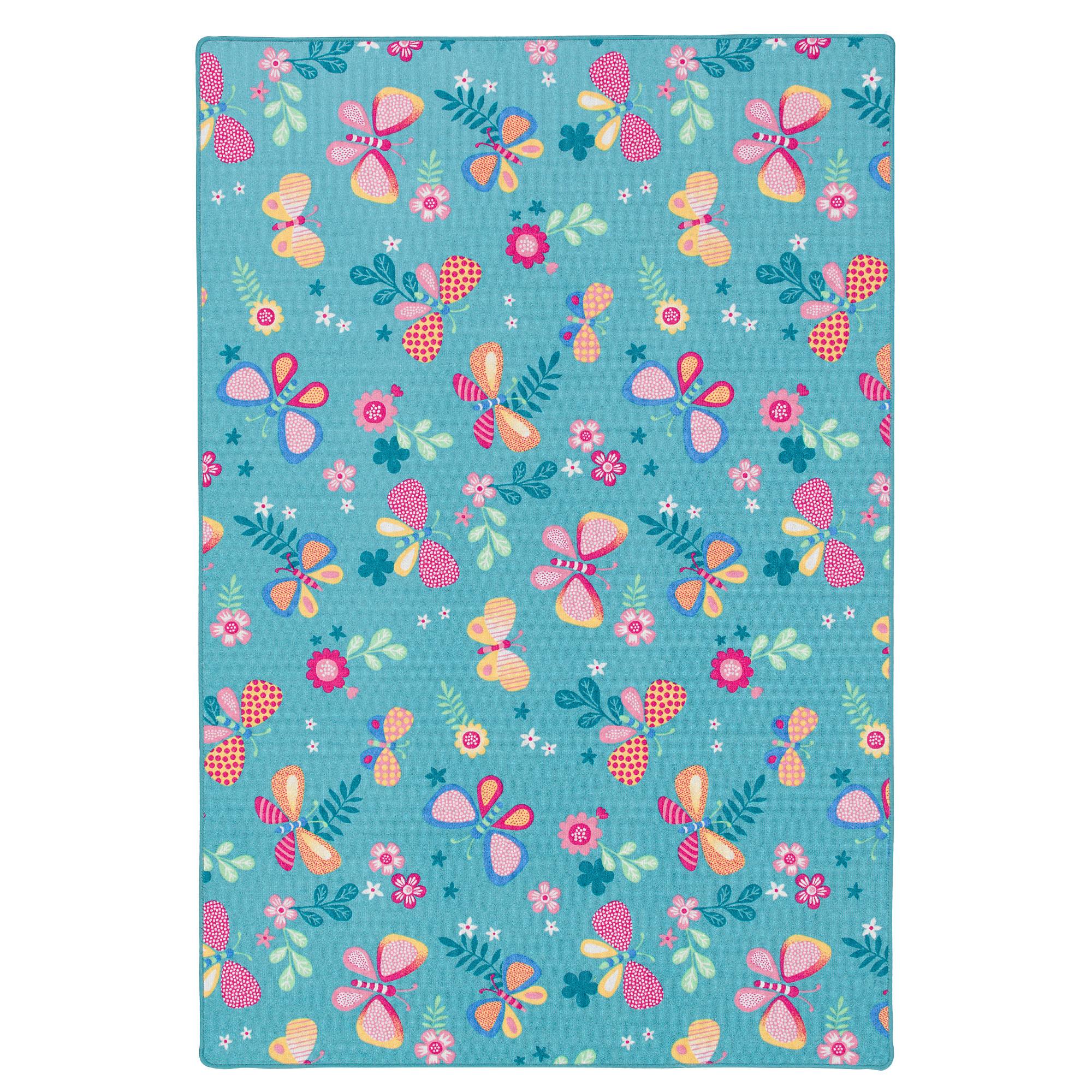 KINDER SPIEL TEPPICH SCHMETTERLING - Türkis, Textil (160/160cm) - Snapstyle