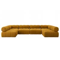 WOHNLANDSCHAFT modulares Sofa Garvo-U2 - 380x190x70 cm Senfgelb Cord - Currygelb, Holzwerkstoff/Textil (380/70/190cm) - ALTDECOR