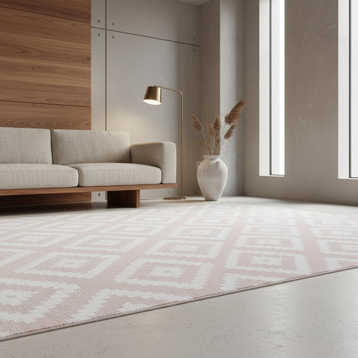 TEPPICH Kurzflor INN in Rosa, geometrisch, 120 x 170 cm - Rosa, Textil (170/120cm) - KADIMA DESIGN