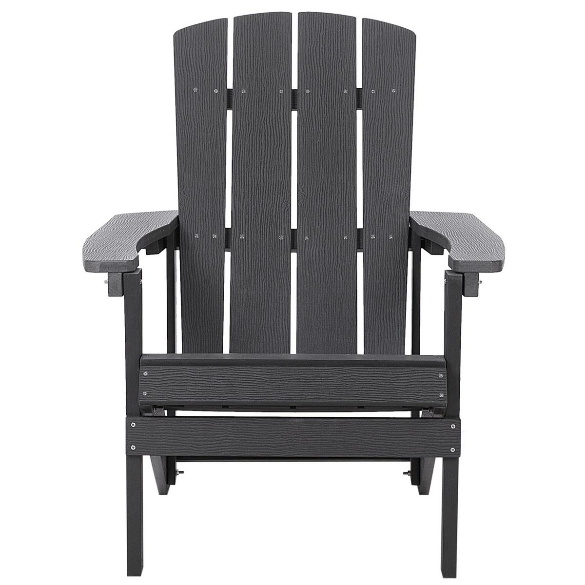 GARTENSTUHL mit Fußhocker Kunstholz dunkelgrau Adirondack - Dunkelgrau, Kunststoff (75/88/88cm) - Beliani