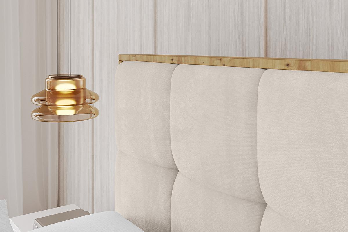 POLSTERBETT mit Bettkasten, Fußteil und Lattenrost, Boxbett ohne Matratze - ENZO7-Z 120x200 - Ecru, Holzwerkstoff/Textil (120/200cm) - ALTDECOR