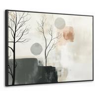 LEINWAND Bilder mit Rahmen - Wabi sabi - Beige - Pflanze - 70x50 - Sandfarben, Textil (70/50cm) - MuchoWow