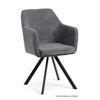 ARMLEHNSTUHL (4er-Set) Debee 57x87x60 Schwarz/Grau - Schwarz/Grau, Kunststoff (60/87/57cm) - 58aufmkessel
