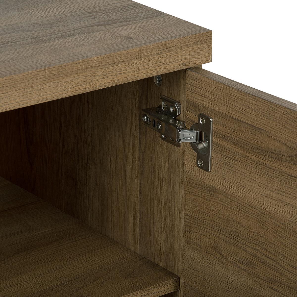 SCHRANK Dunkelbraun Timber - Braun, Holzwerkstoff (140/79/42cm) - Beliani