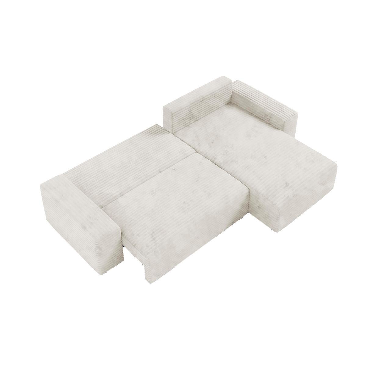 ECKSOFA Fabio 3 Sitzplätze Weiß - Weiß, Holz (260/102cm) - Petits-meubles