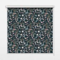 INNENROLLO - Fensterrollo - Rollo - 150x140 cm - Blumenranken - Dunkelblau, Kunststoff (150/140/0.5cm) - TULUP