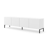 TV LOWBOARD Weiß, Schwarz 200/56/42 - Schwarz/Weiß, Holzwerkstoff (200/56/42cm) - RAUMHIRSCH FURNITURE
