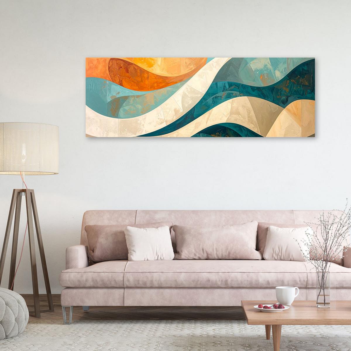 LEINWANDBILD 3D und geometrisch 120x40cm - Multicolor, Textil (120/40cm) - Feeby