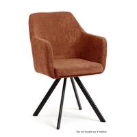 ARMLEHNSTUHL drehbar (8er-Set) Devka 57x87x60 Schwarz/Cognac - Cognac/Schwarz, Kunststoff (60/87/57cm) - 58aufmkessel