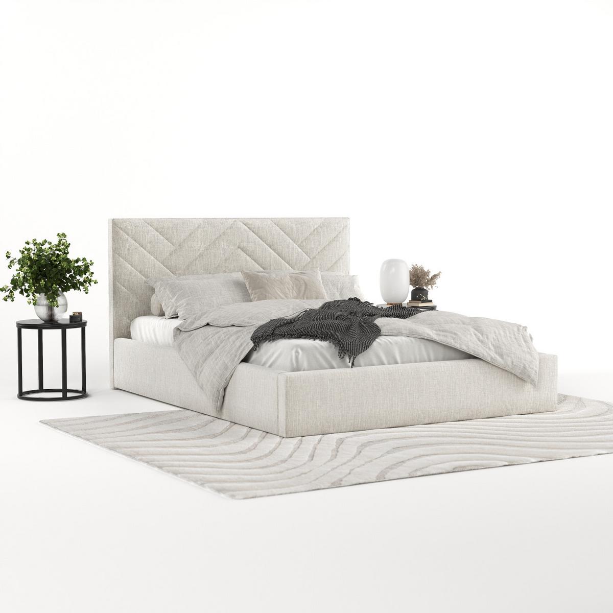 POLSTERBETT Arco 140/200 cm Beige im Inari Stoff - Beige/Schwarz, Holz/Holzwerkstoff (140/200cm) - AltaBeds