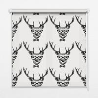 INNENROLLO - Fensterrollo - Rollo - 150x180 cm - Rentier mit Brille - Grau, Kunststoff (150/180/0.5cm) - TULUP