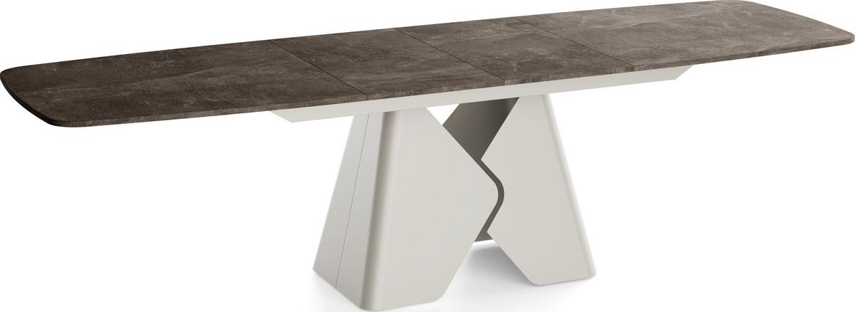 ESSTISCH Vanta rechteckig ausziehbar verlängerbar mit Metallgestell in Kaschmir Grau, Beton Dunkelgrau 180-270/90/76 cm - Dunkelgrau/Schwarz, Holzwerkstoff/Metall (90/270/76cm) - WFL GROUP