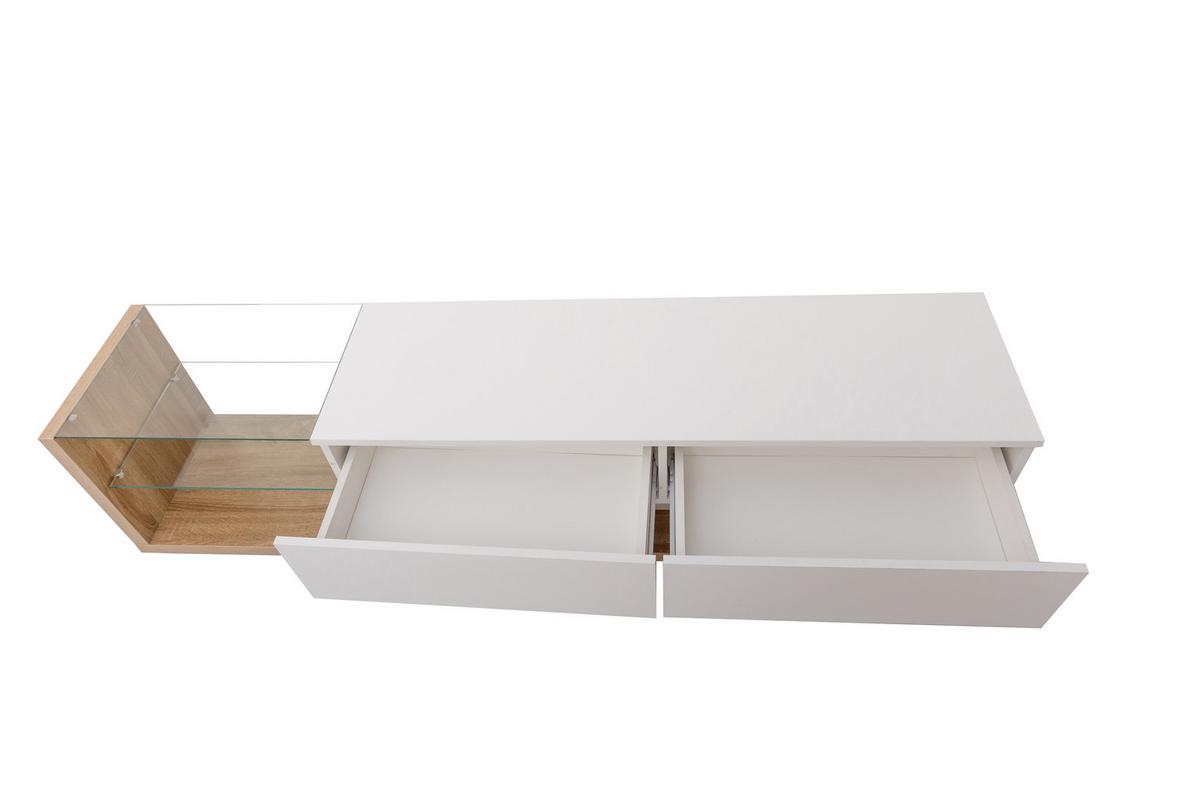 TV-MÖBEL Weiß 170/36/38CM - Schwarz, Holzwerkstoff (36/38/170cm) - Urban Meuble