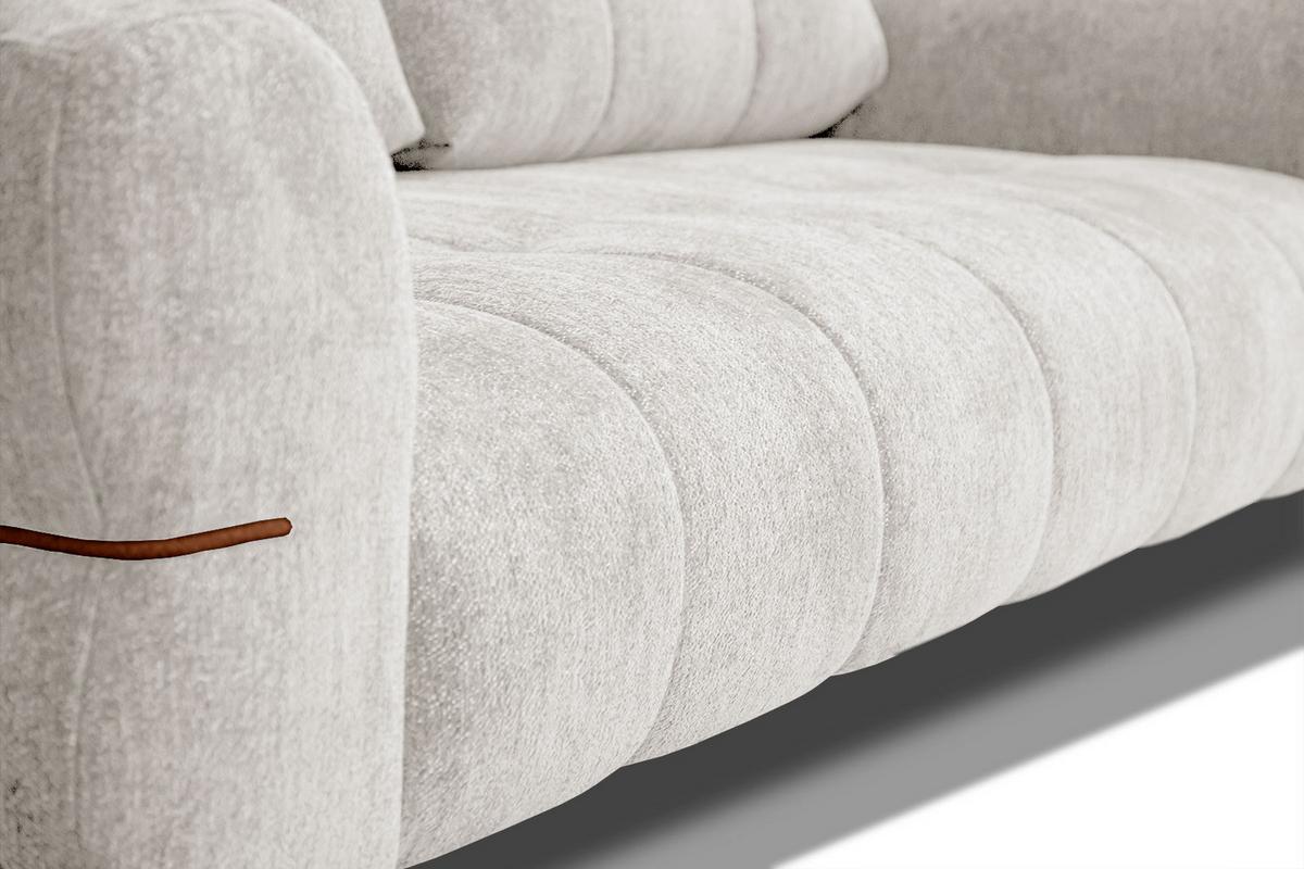 SOFA SALVINI 3-Sitzer, weiß - Schwarz/Weiß, Holzwerkstoff/Textil (176/88/99cm) - Wozimo