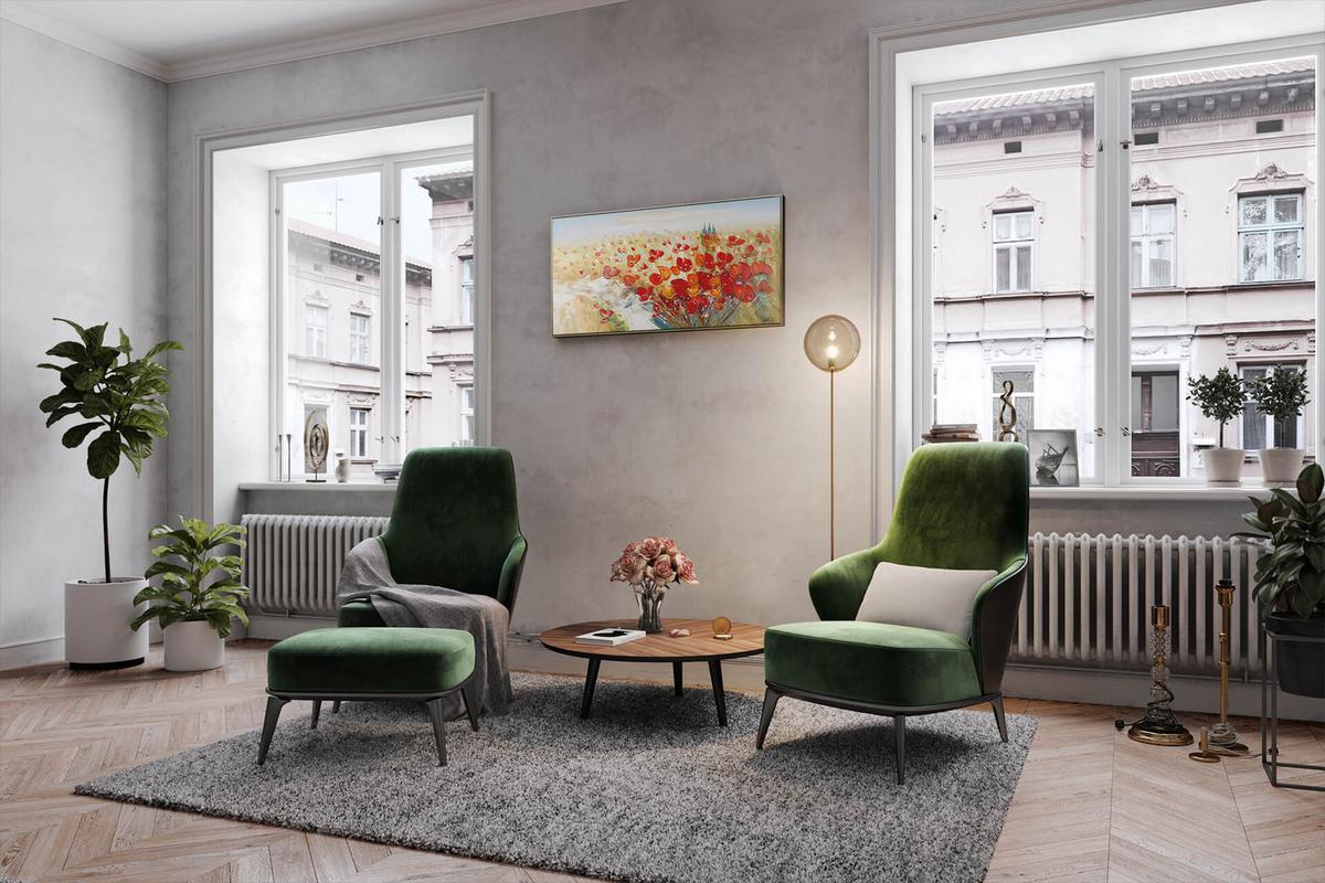 ÖLGEMÄLDE 120/60 cm - Beige/Rot, Holz/Textil (120/60cm) - KUNSTLOFT